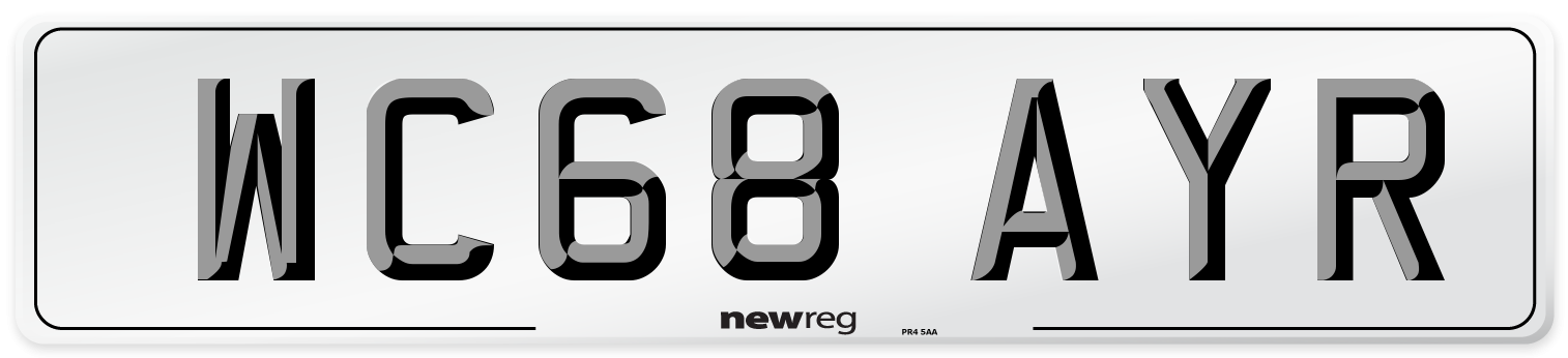 WC68 AYR Number Plate from New Reg